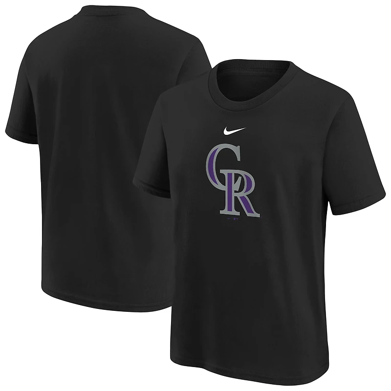 Youth Nike Black Colorado Rockies Large Logo T-Shirt