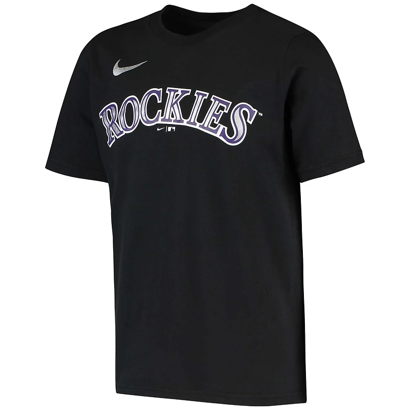 T-shirt avec nom et numéro de joueur Nike Charlie Blackmon noir des Colorado Rockies pour jeunes