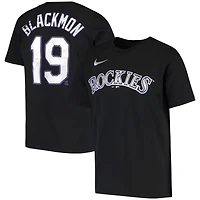 T-shirt avec nom et numéro de joueur Nike Charlie Blackmon noir des Colorado Rockies pour jeunes