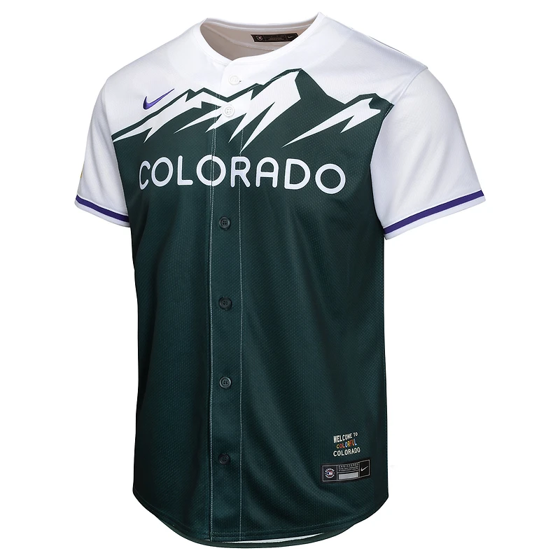 Maillot Nike Colorado Rockies City Connect Limited pour jeunes, vert