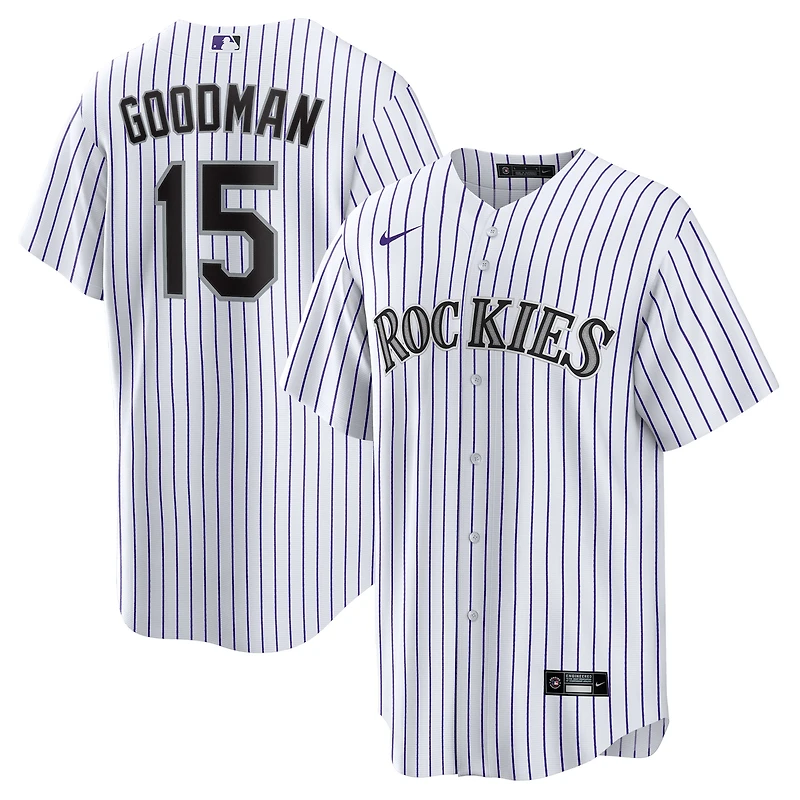 Youth Nike Hunter Goodman White Colorado Rockies Home Replica Jersey