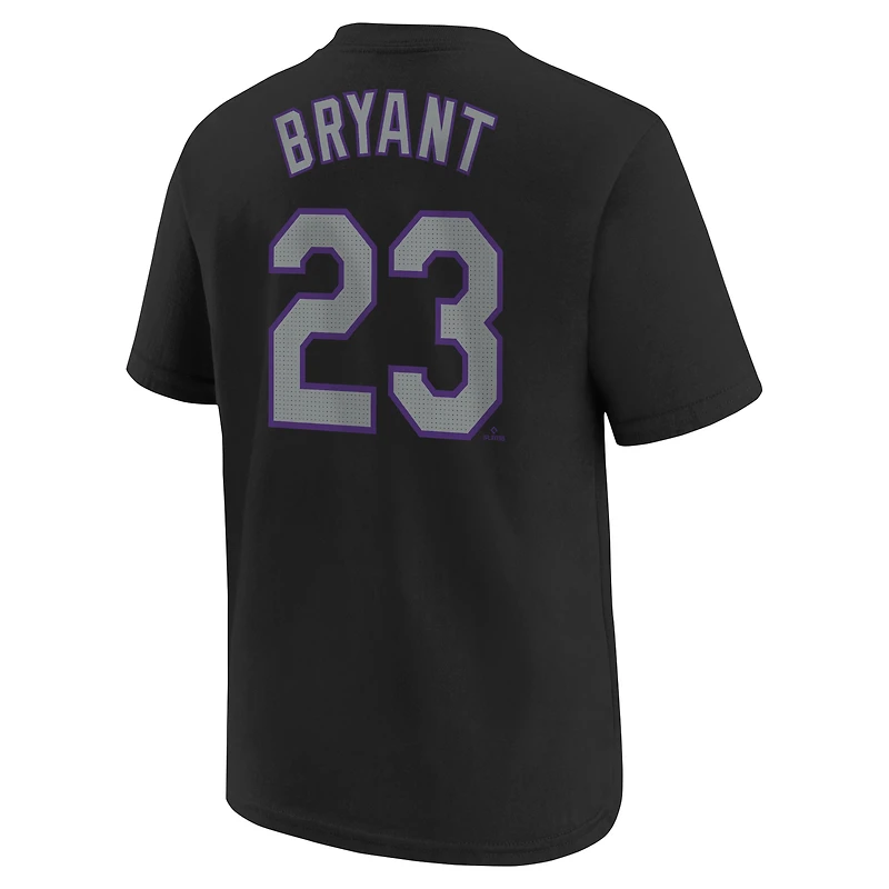 Youth Nike Kris Bryant Black Colorado Rockies Home Player Name & Number T-Shirt