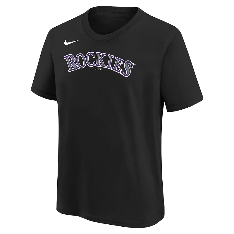 T-shirt Nike Kris Bryant noir pour enfant, Colorado Rockies, avec nom et numéro