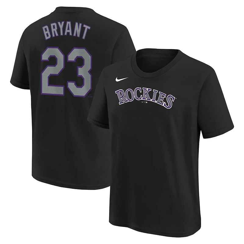 Youth Nike Kris Bryant Black Colorado Rockies Name & Number T-Shirt