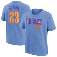 T-shirt Nike bleu clair Kris Bryant pour jeune Colorado Rockies Fuse City Connect avec nom et numéro