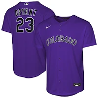Maillot réplique alternatif violet Kris Bryant des Colorado Rockies pour jeunes de Nike
