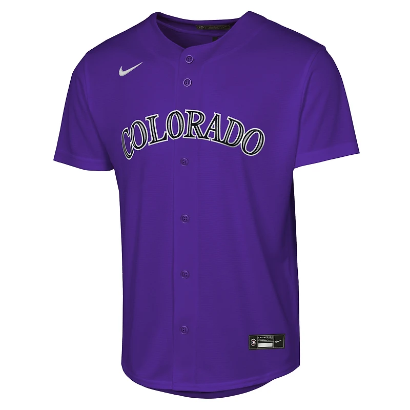 Maillot réplique alternatif violet Kris Bryant des Colorado Rockies pour jeunes de Nike