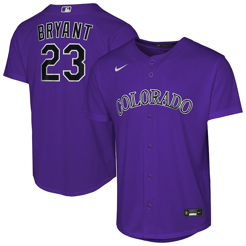 Youth Nike Kris Bryant Purple Colorado Rockies Alternate Replica Jersey