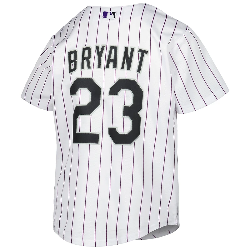 Maillot de joueur réplique alternatif des Colorado Rockies Nike Kris Bryant blanc pour jeune