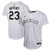 Maillot de joueur match à domicile Nike Kris Bryant pour jeunes des Rockies du Colorado, blanc