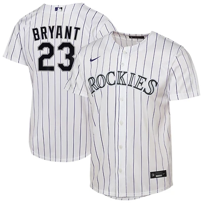 Maillot de joueur Nike Kris Bryant blanc pour jeunes Colorado Rockies Home Replica 2.0