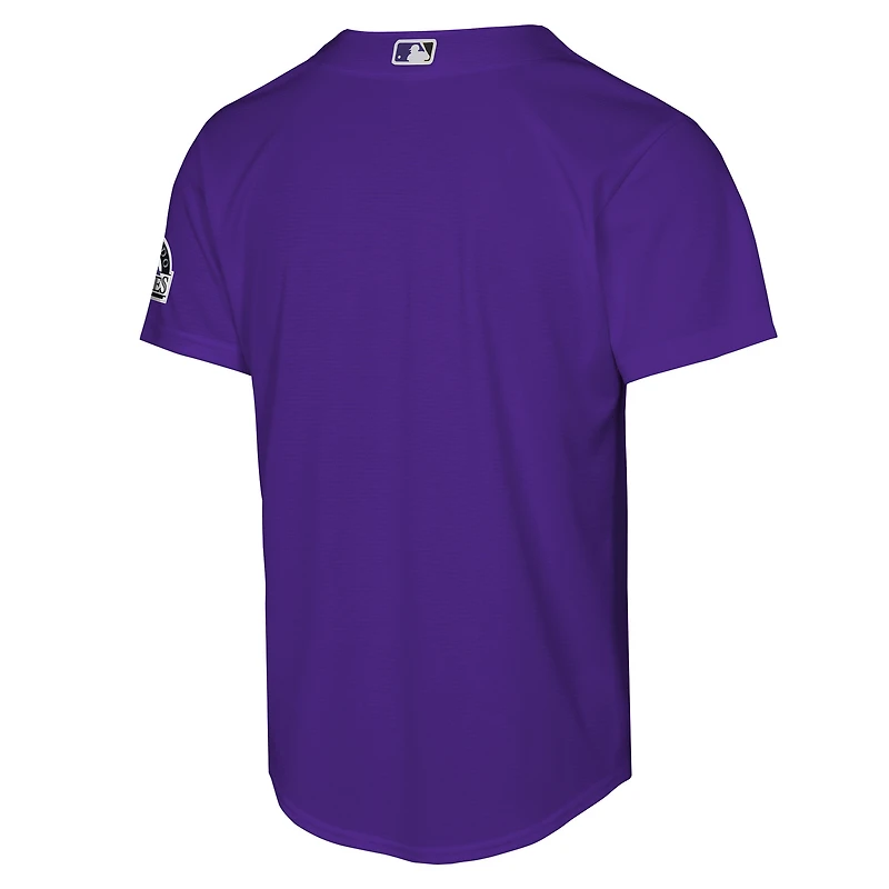Maillot de stade Nike violet pour jeunes des Colorado Rockies Alternate 2
