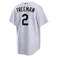 Maillot Nike Tyler Freeman blanc pour jeunes, réplique à domicile des Rockies du Colorado