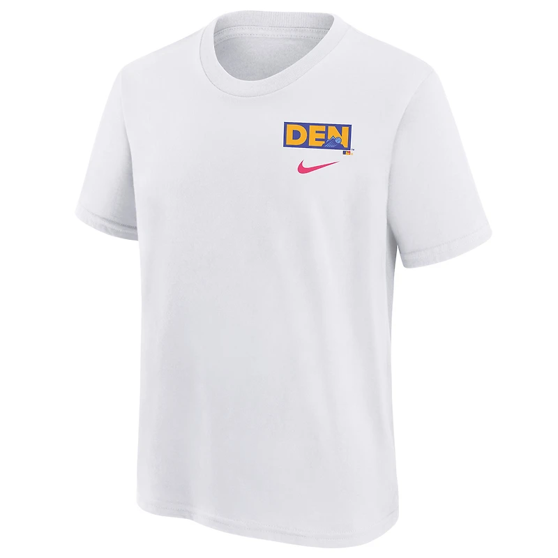 T-shirt Nike blanc City Connect 2025 des Rockies du Colorado pour jeunes