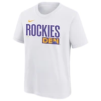 T-shirt Nike blanc pour jeune Colorado Rockies 2025 City Connect avec logo