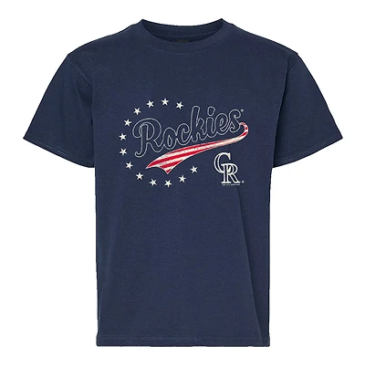 T-shirt enfant Soft as a Grape Navy Colorado Rockies Americana