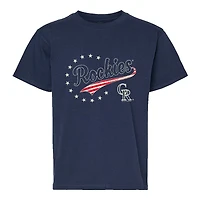 T-shirt enfant Soft as a Grape Navy Colorado Rockies Americana