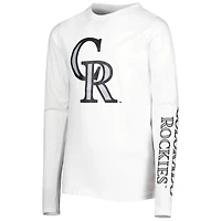 Youth Stitches Black/White Colorado Rockies Combo T-Shirt Set