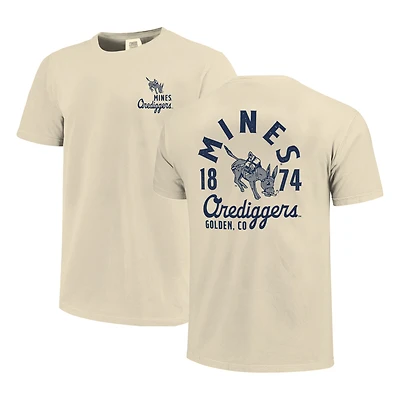 Men's Cream Colorado School of Mines Orediggers Comfort Colors Mascot Overlay T-Shirt