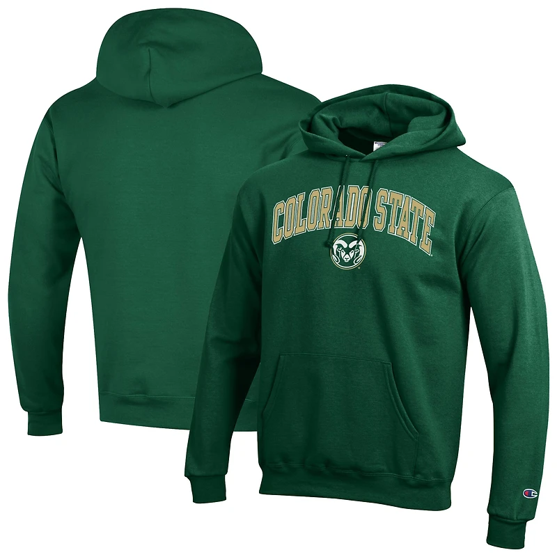 Sweat à capuche vert champion pour homme avec logo Arch Over des Colorado State Rams