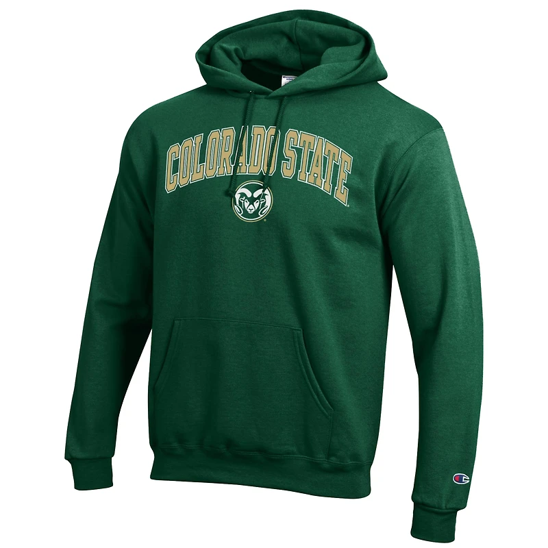 Sweat à capuche vert champion pour homme avec logo Arch Over des Colorado State Rams
