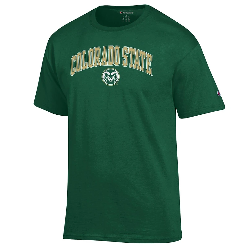 T-shirt vert champion pour homme avec logo Arch Over des Colorado State Rams