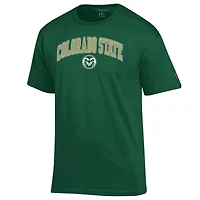 T-shirt vert champion pour homme avec logo Arch Over des Colorado State Rams