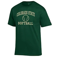 Men's Champion Green Colorado State Rams Softball Icon T-Shirt