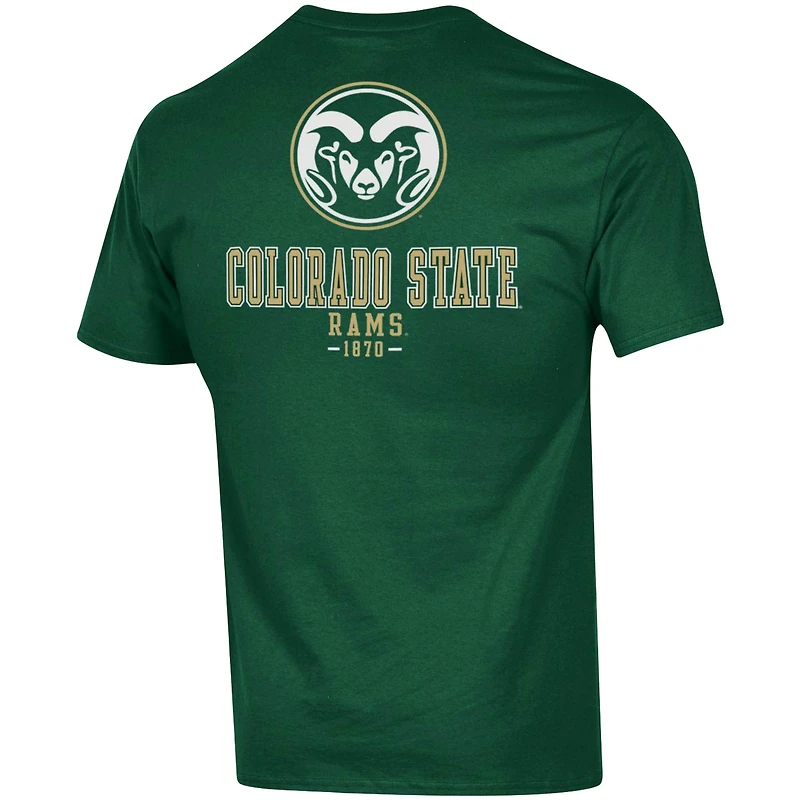 T-shirt vert champion pour homme Colorado State Rams Stack 2-Hit