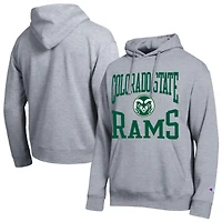 Sweat à capuche Champion pour homme, gris chiné, de l'équipe des Colorado State Rams.