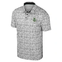 Men's Colosseum Black Colorado State Rams It's Time! Allover Print Polo