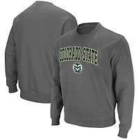 Colosseum Charcoal Colorado State Rams Arch & Logo Tackle Twill Pullover Homme