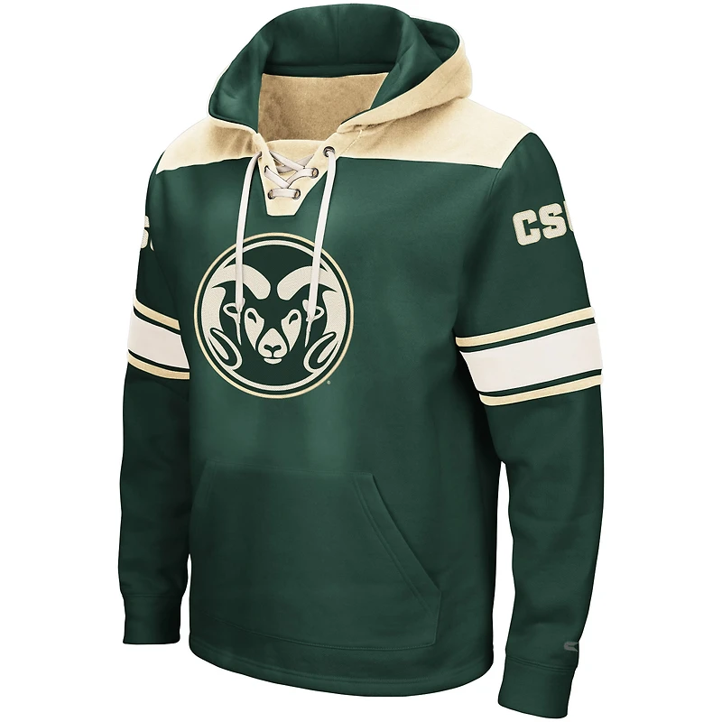 Men's Colosseum Green Colorado State Rams 2.0 Lace-Up Pullover Hoodie