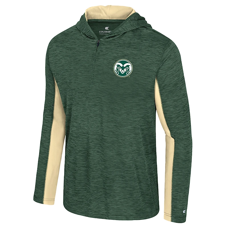 Sweat à capuche zippé quart de tour Always Sunny pour homme, vert Colosseum, Colorado State Rams