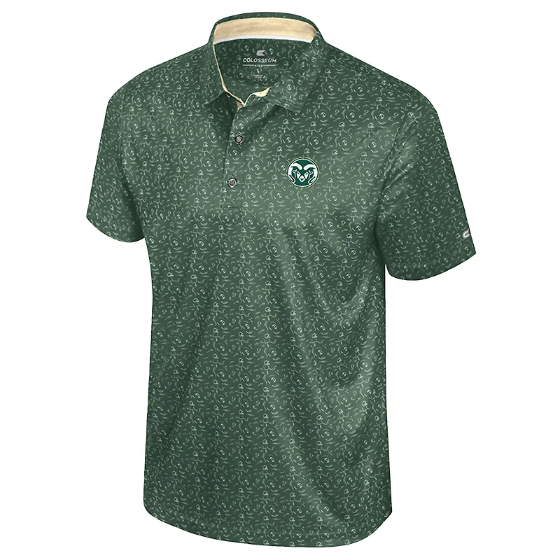 Polo imprimé football américain Colosseum Green Colorado State Rams pour homme