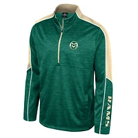 Veste à demi-zip chinée Colosseum Green Colorado State Rams pour hommes