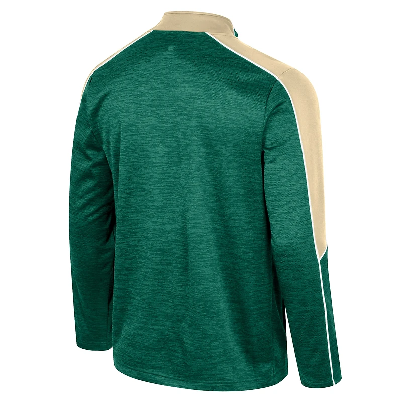 Veste à demi-zip chinée Colosseum Green Colorado State Rams pour hommes