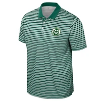 Men's Colosseum Green Colorado State Rams Striped Polo