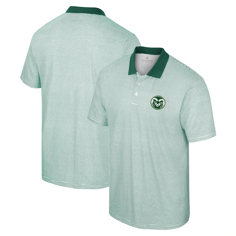 Polo Colosseum blanc à rayures et imprimé Colorado State Rams pour homme