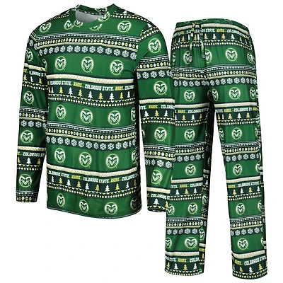 Ensemble de nuit Concepts Sport vert Colorado State Rams pour homme, haut à manches longues pivotant et pantalon