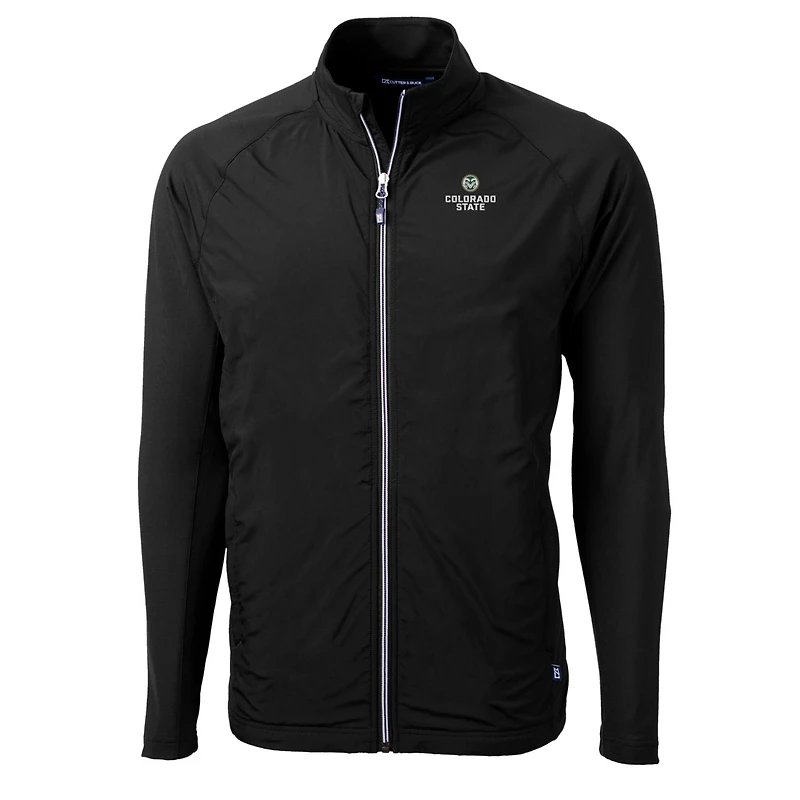 Veste hybride entièrement zippée en tricot écologique Adapt Big & Tall pour homme, noire, Cutter Buck, Colorado State Rams