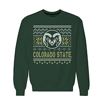 Men's  Green Colorado State Rams Holiday Fleece Crewneck Sweatshirt