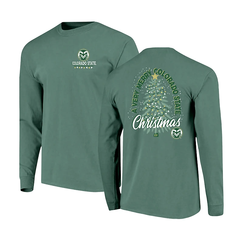 T-shirt à manches longues pour homme Image One vert clair Colorado State Rams Holiday