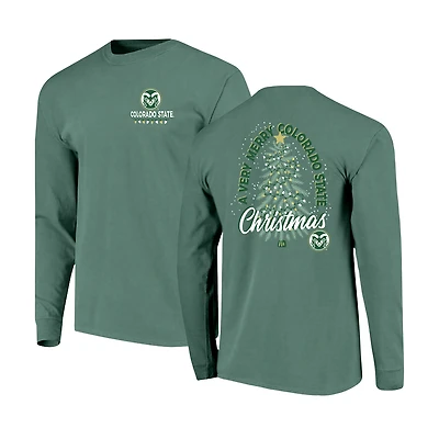 Men's Image One Light Green Colorado State Rams Holiday Long Sleeve T-Shirt