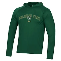 Men's Under Armour Green Colorado State Rams 2023 Sideline Tech Hooded Raglan Long Sleeve T-Shirt