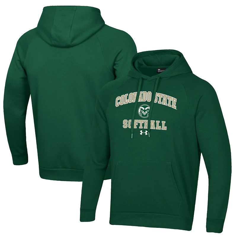 Sweat à capuche en molleton vert All Day Arch pour homme des Colorado State Rams de Softball Under Armour