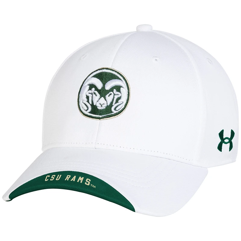 Casquette ajustable Under Armour blanche Colorado State Rams Sideline Blitzing Accent pour homme