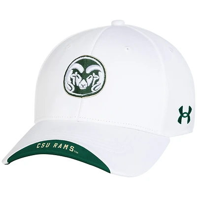 Men's Under Armour White Colorado State Rams Sideline Blitzing Accent Iso-Chill Adjustable Hat
