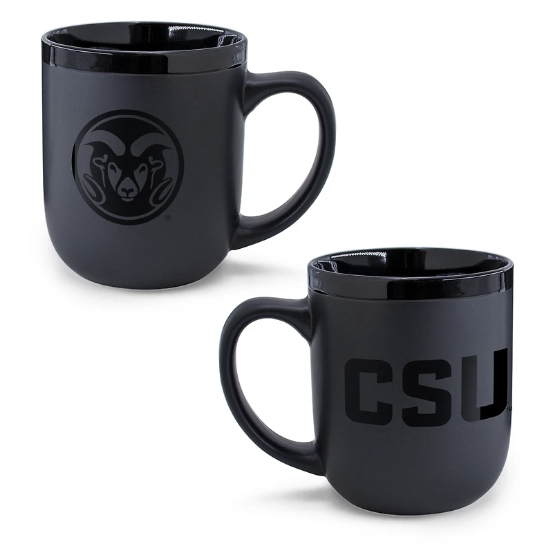 WinCraft Colorado State Rams 17oz. Black Tonal Ceramic Mug