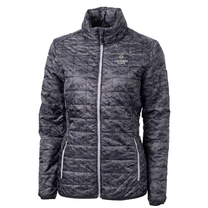 Doudoune zippée intégrale Eco noire pour femme des Colorado State Rams de Cutter & Buck